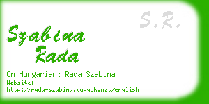 szabina rada business card